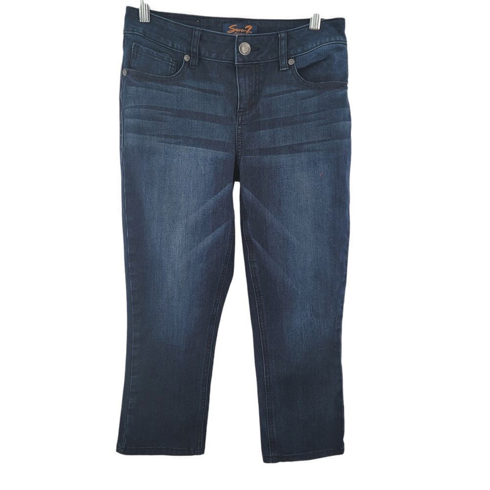 Seven 7 Skinny Capri Jeans Size 4 Dark Rinse